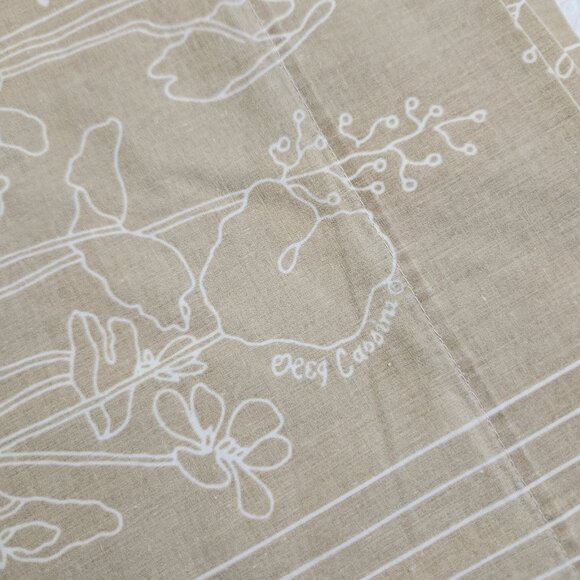 Oleg Cassini Vintage King Size Flat Sheet Brown Retro Flowers Hippie Boho - Picture 7 of 8